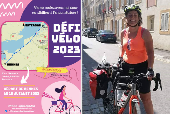 Isabelle Pierquet est à l’initiative du projet « Toutes à vélo endométriose » 2023 au profit de la Fondation pour la Recherche Médicale